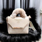 Luxury Quilted Handbag with Faux Fur Handle – Elegant Designer-Inspired Style